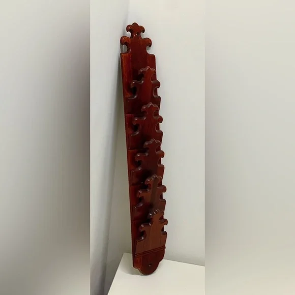 Mid Century Vintage Carl Forslund Solid Cherry Wood Wall Mounting Mail Holder
